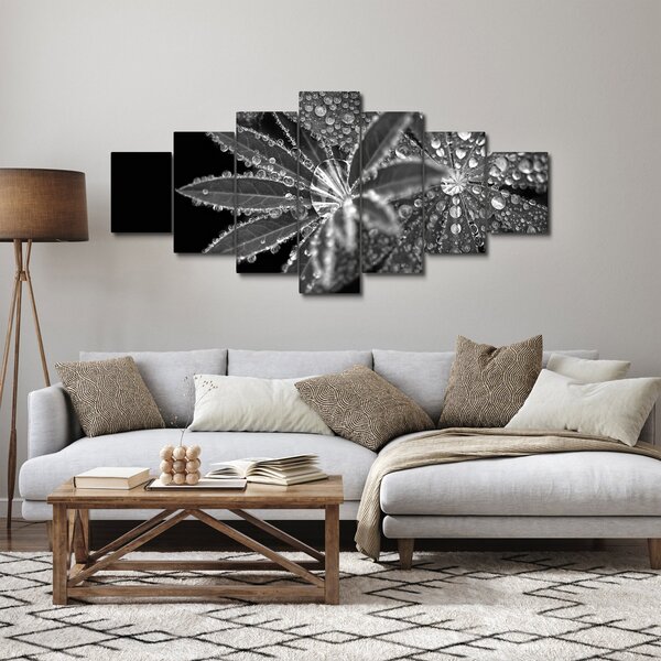 Obraz - Listy s kapkami (210x100 cm)