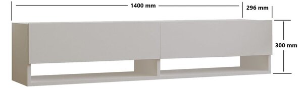 Bílý TV stolek 141x31x30 cm Arges – Kalune Design