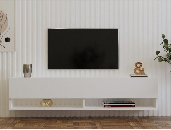 Bílý TV stolek 141x31x30 cm Arges – Kalune Design