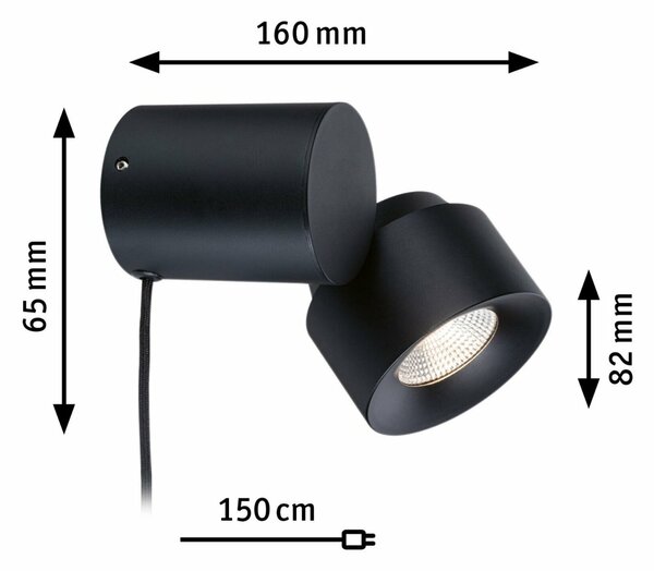 PAULMANN LED stolní lampa Smart Home Zigbee Puric Pane 2700K 3W černá