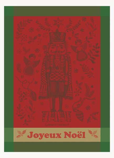 Sada žakárových utěrek Casse Noisette Noel Rouge, 4 díly