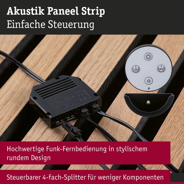 PAULMANN LED Strip Akustický Panel prodloužení 2,4m 3000K černá