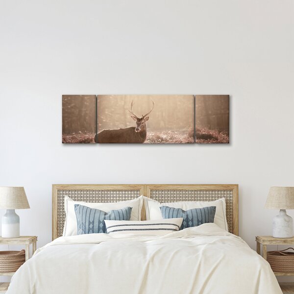 Obraz - Jelen v lese (170x50 cm)