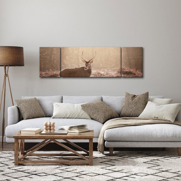 Obraz - Jelen v lese (170x50 cm)