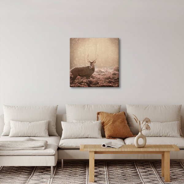 Obraz - Jelen v lese (30x30 cm)