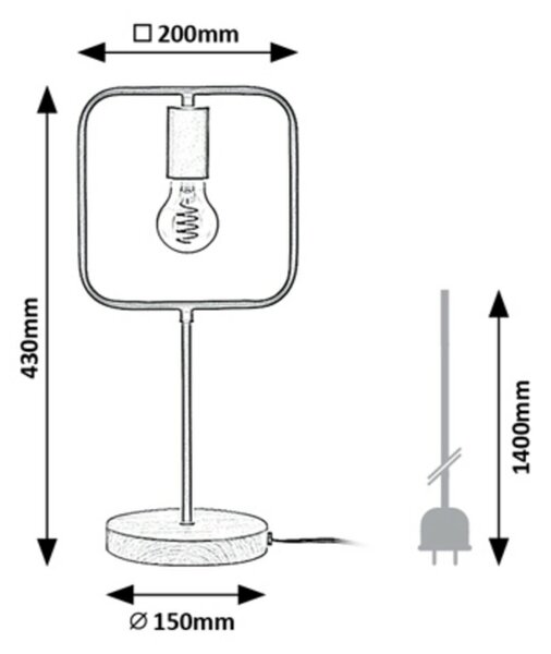 Rabalux stolní lampa Rufin E27 1x MAX 40W buk 3219