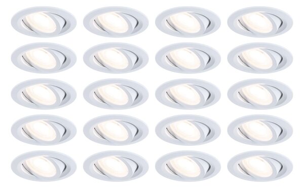 PAULMANN LED vestavné svítidlo FixedLED 20ks sada výklopné 25° 20x4,8W 230V 3000K bílá
