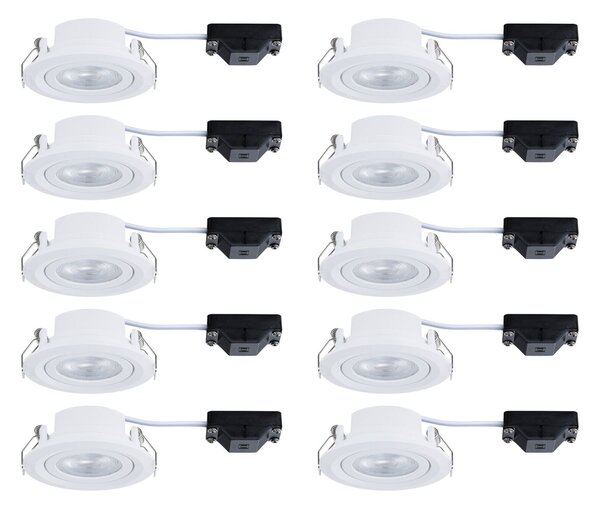 PAULMANN LED vestavné svítidlo FixedLED 10ks sada výklopné 25° 10x4,8W 230V 3000K bílá