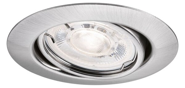 PAULMANN LED vestavné svítidlo Base GU10 Flat výklopné 4W 230V 2700K kov kartáčovaný