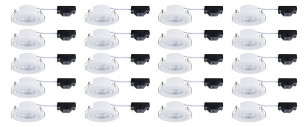 PAULMANN LED vestavné svítidlo FixedLED 20ks sada výklopné 25° 20x4,8W 230V 3000K bílá