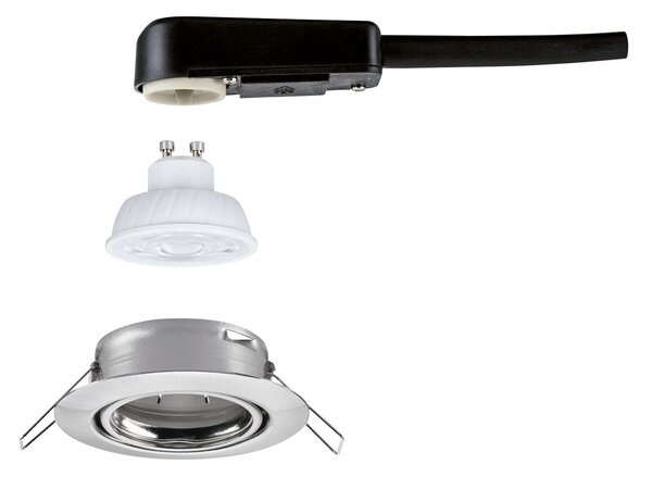 PAULMANN LED vestavné svítidlo Base GU10 Flat výklopné 4W 230V 2700K kov kartáčovaný