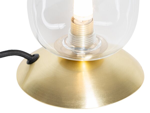 Klasická stolní lampa zlatá se sklem - Elien
