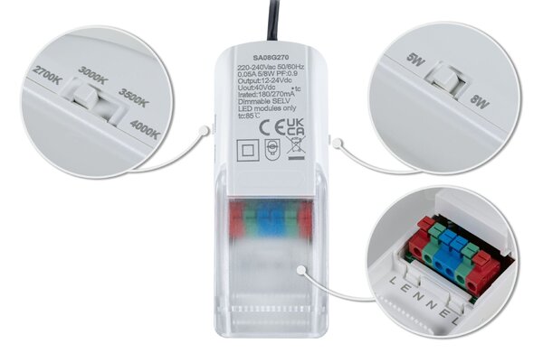 PAULMANN LED vestavné svítidlo Zina IP65 5W / 8W 230V stmívatelné 2700 - 4000K kov kartáčovaný