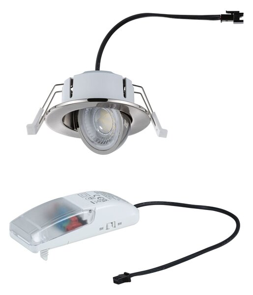 PAULMANN LED vestavné svítidlo Zina IP65 5W / 8W 230V stmívatelné 2700 - 4000K kov kartáčovaný