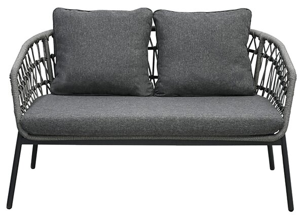 Vikio Zahradní set 1+1+2 umělý ratan tmavě šedá látka AZS106S