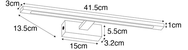 Nástěnné svítidlo z oceli 41,5 cm vč. LED IP44 - Jerre
