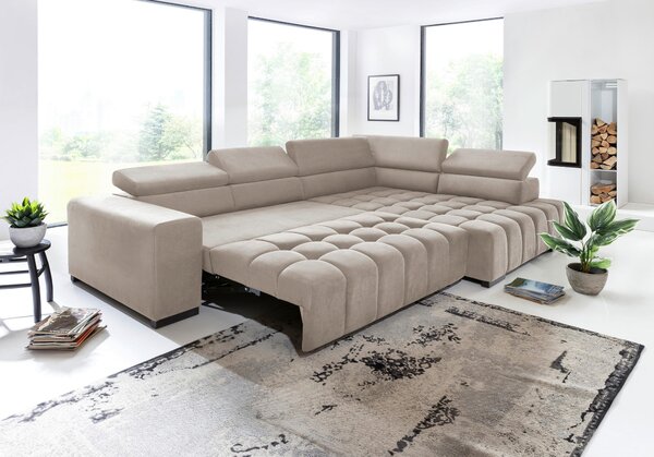 ROHOVÁ SEDAČKA, textil, béžová Livetastic - Sedací soupravy, Online Only