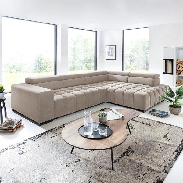 ROHOVÁ SEDAČKA, textil, béžová Livetastic - Sedací soupravy, Online Only