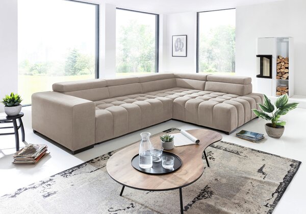 ROHOVÁ SEDAČKA, textil, béžová Livetastic - Sedací soupravy, Online Only