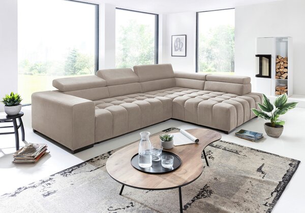 ROHOVÁ SEDAČKA, textil, béžová Livetastic - Sedací soupravy, Online Only