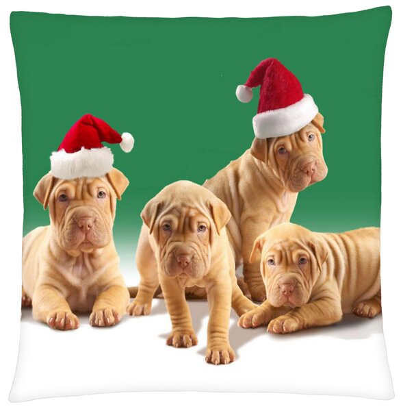 Polštář s motivem vánočních psích kamarádů Mybesthome 40x40 cm Varianta: Povlak na polštář, 40x40 cm