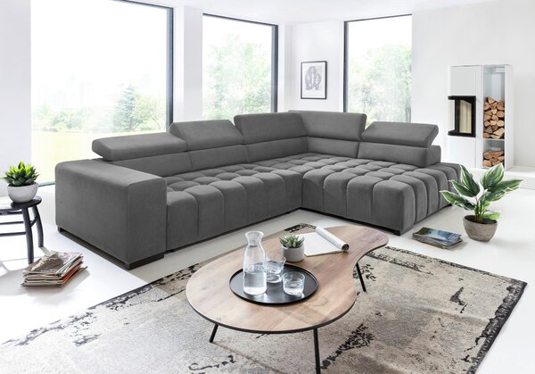 ROHOVÁ SEDAČKA, textil, šedá Livetastic - Sedací soupravy, Online Only