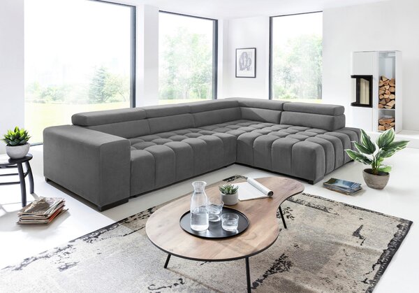 ROHOVÁ SEDAČKA, textil, šedá Livetastic - Sedací soupravy, Online Only