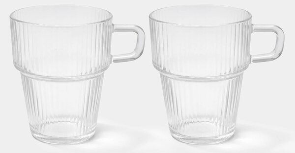 Sinsay - Rýhované skleněné hrnky 2 pack - clear