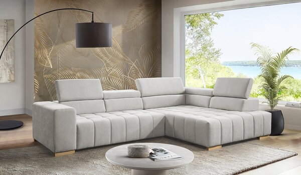 ROHOVÁ SEDAČKA, textil, béžová Livetastic - Sedací soupravy, Online Only