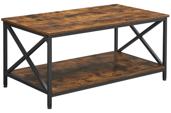 VASAGLE Konferenční stolek Industry, hnědá/černá, 100x55x45 cm
