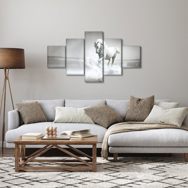 Obraz - Bílý kůň (125x70 cm)