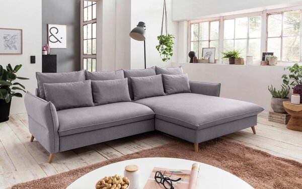 ROHOVÁ SEDAČKA, textil, světle šedá Livetastic - Sedací soupravy, Online Only