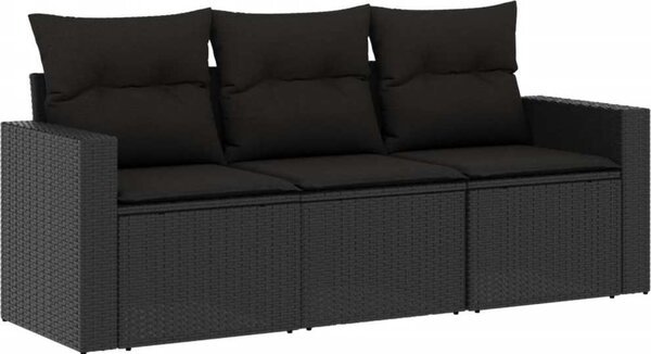 VidaXL 3dílná zahradní sedací souprava a podušky polyratan, rozměry 55 x 62 x 69 cm [3218645] Barva: Béžová a krémová