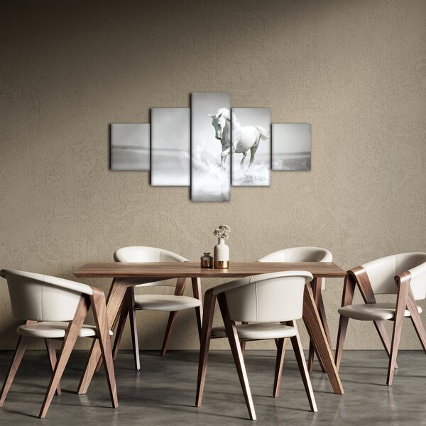 Obraz - Bílý kůň (125x70 cm)