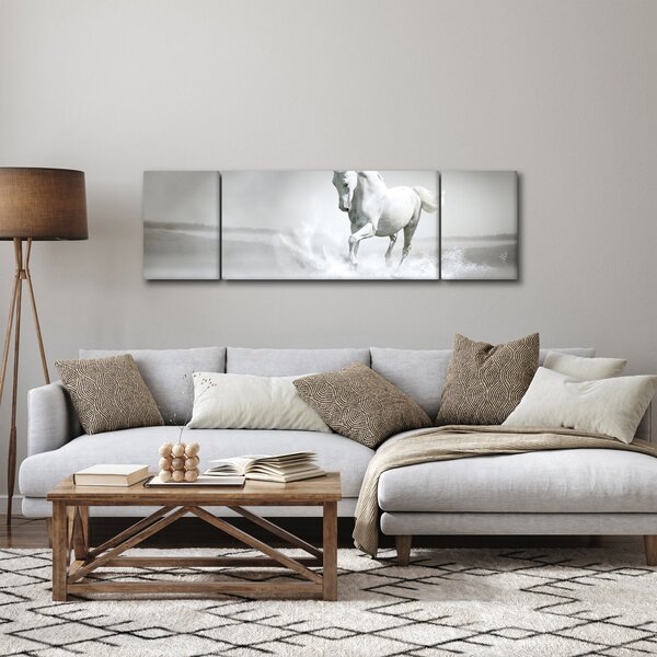 Obraz - Bílý kůň (170x50 cm)