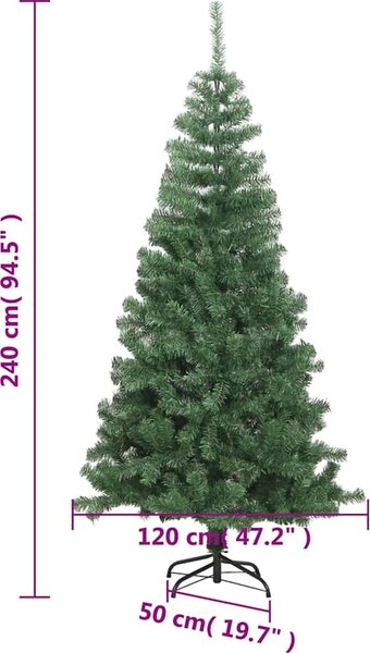 VidaXL Umělý vánoční stromeček PVC a ocel [244192] Barva: Bílá, Velikost: 120 cm