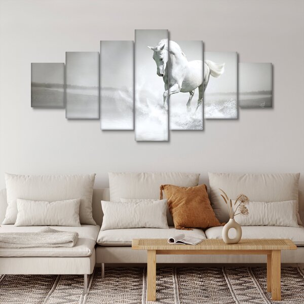 Obraz - Bílý kůň (210x100 cm)