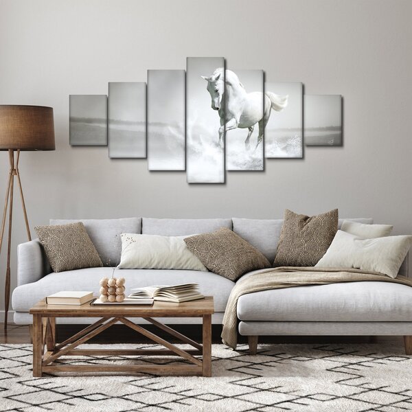 Obraz - Bílý kůň (210x100 cm)