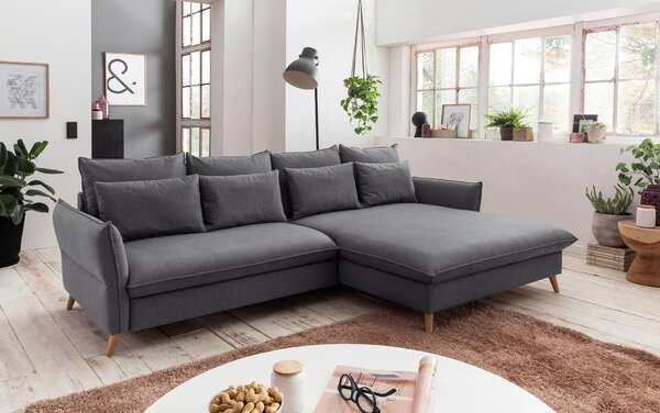 ROHOVÁ SEDAČKA, textil, šedá Livetastic - Sedací soupravy, Online Only