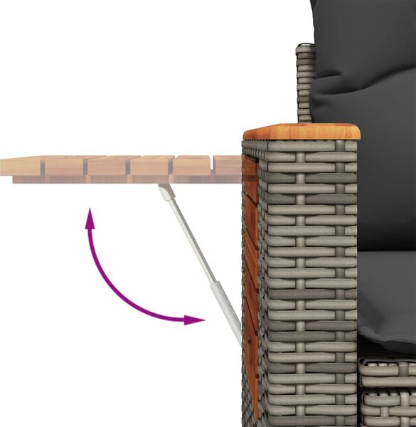 3dílná zahradní sedací souprava s poduškami šedá polyratan 3226599