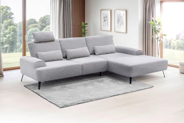 ROHOVÁ SEDAČKA, textil, světle šedá Livetastic - Sedací soupravy, Online Only