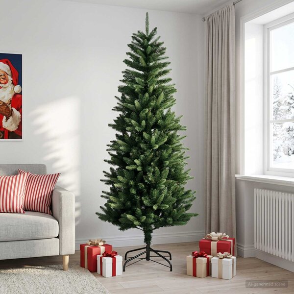VidaXL Artificial Hinged Christmas Tree PE a PVC [345188] Barva: Zelená a bílá, Velikost: 150 cm
