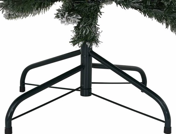 VidaXL Artificial Hinged Christmas Tree PE a PVC [345188] Barva: Zelená a bílá, Velikost: 150 cm