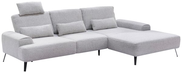 ROHOVÁ SEDAČKA, textil, světle šedá Livetastic - Sedací soupravy, Online Only