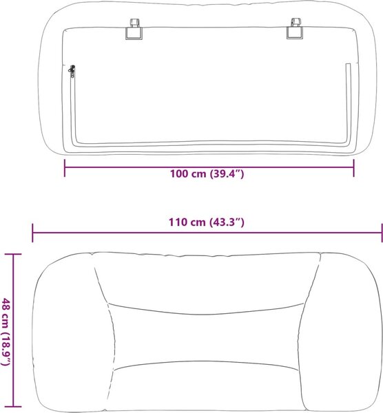 VidaXL Polštář na čelo postele Hvar textil [374552] Barva: Černá, Velikost: 140 cm