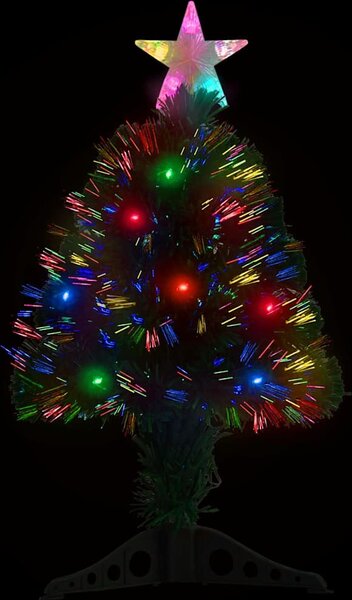 VidaXL Předem osvětlený vánoční stromek se stojanem a LED 64 cm optické vlákno [328439]