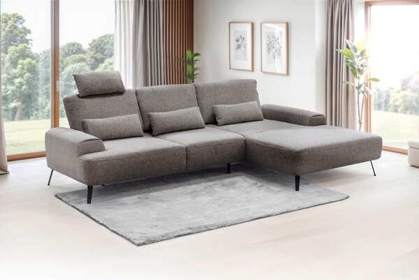 ROHOVÁ SEDAČKA, textil, šedavě hnědá Livetastic - Sedací soupravy, Online Only