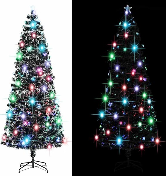 VidaXL Vánoční stromek s LED osvětlením optické vlákno [242426] Barva: Zelená a bílá, Velikost: 120 cm