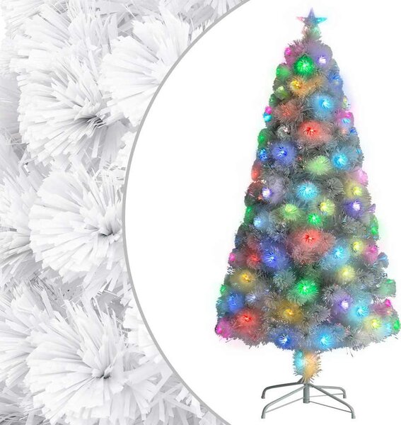 VidaXL Vánoční stromek s LED osvětlením optické vlákno [242426] Barva: Zelená a bílá, Velikost: 120 cm