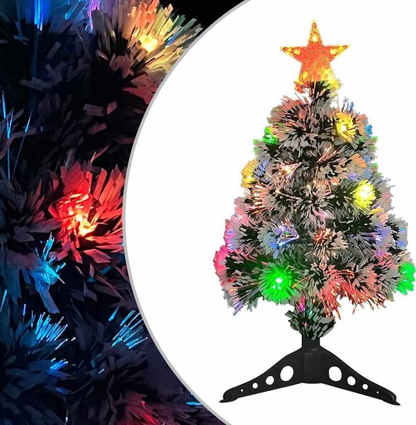 VidaXL Vánoční stromek s LED osvětlením optické vlákno [242426] Barva: Zelená a bílá, Velikost: 120 cm